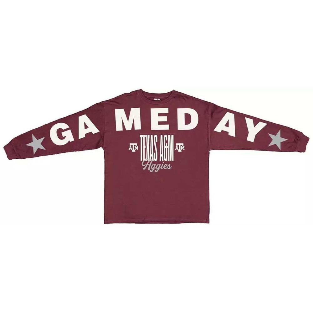 Pressbox Women's Texas A&M Aggies Maroon One Size Long Sleeve T-Shirt‎ NWT